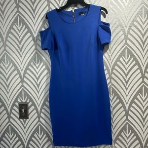 Tommy Hilfiger open shoulder blue dress